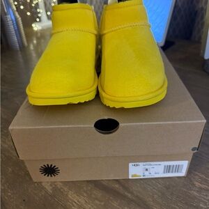UGG Bright Yellow Suede Boots